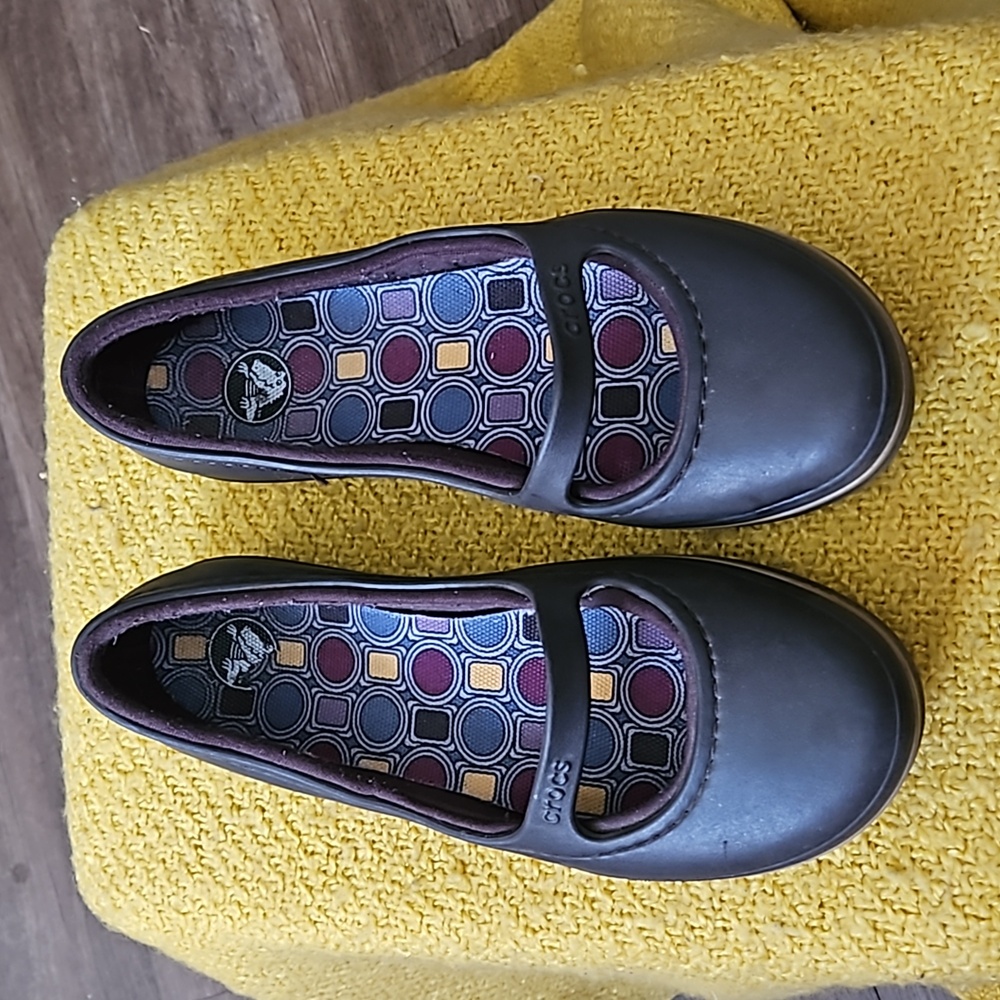 Crocs Crocband Brown Croslite Mary Jane Flats, size 8